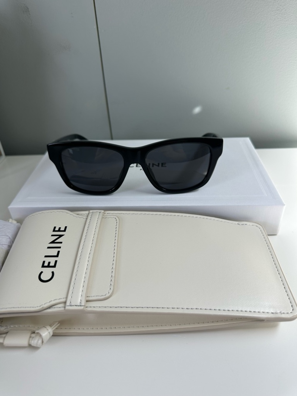 New Celine Black Sunglasses with Off White Crossbidy Case. - Picture 9 of 13